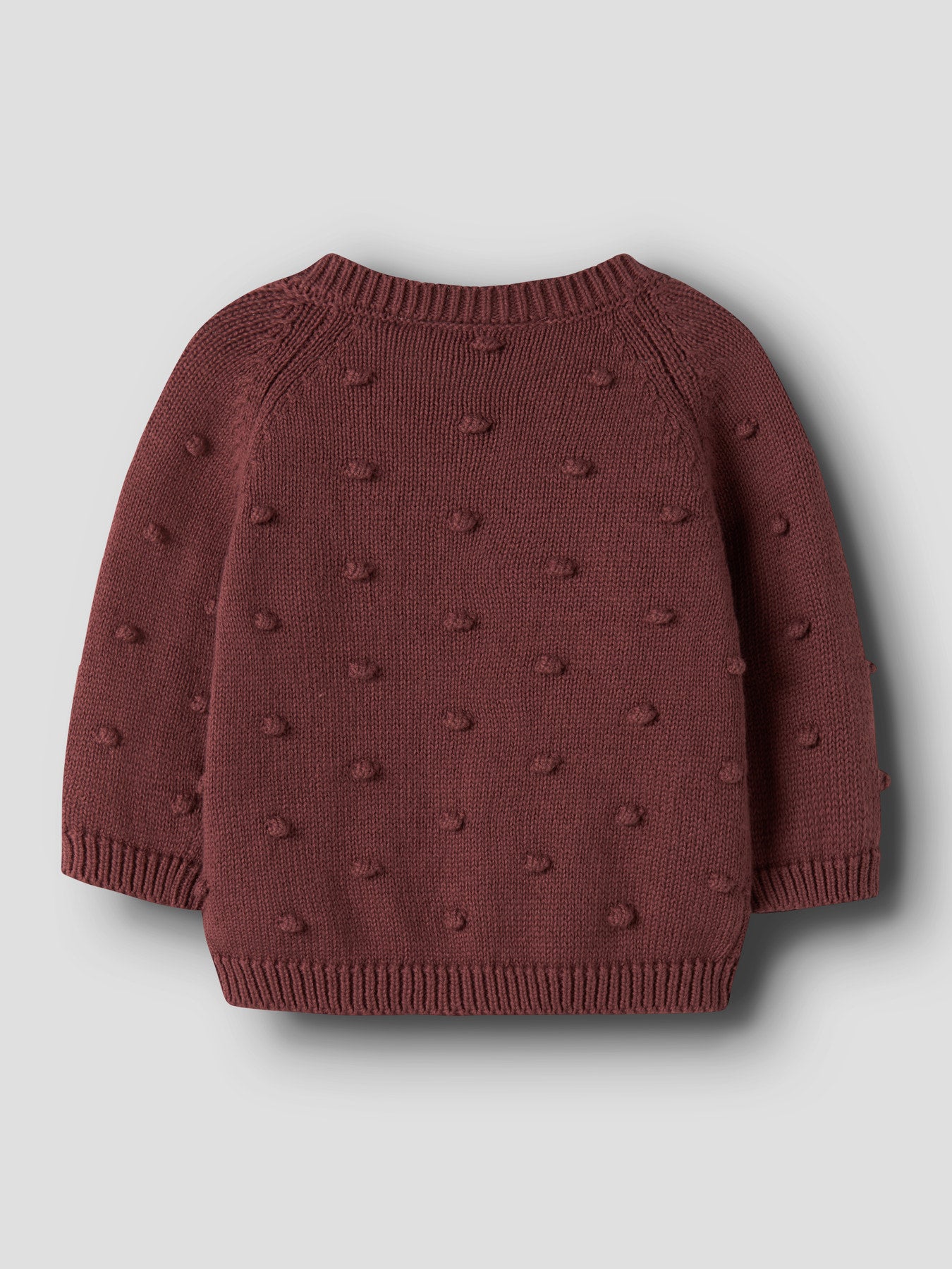 Bubbelstickad Kofta i Ekologisk Bomull - Wild Ginger - NBFNASHA LS KNIT CARD