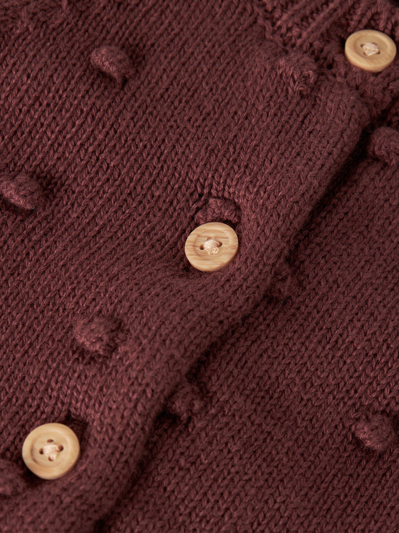 Bubbelstickad Kofta i Ekologisk Bomull - Wild Ginger - NBFNASHA LS KNIT CARD