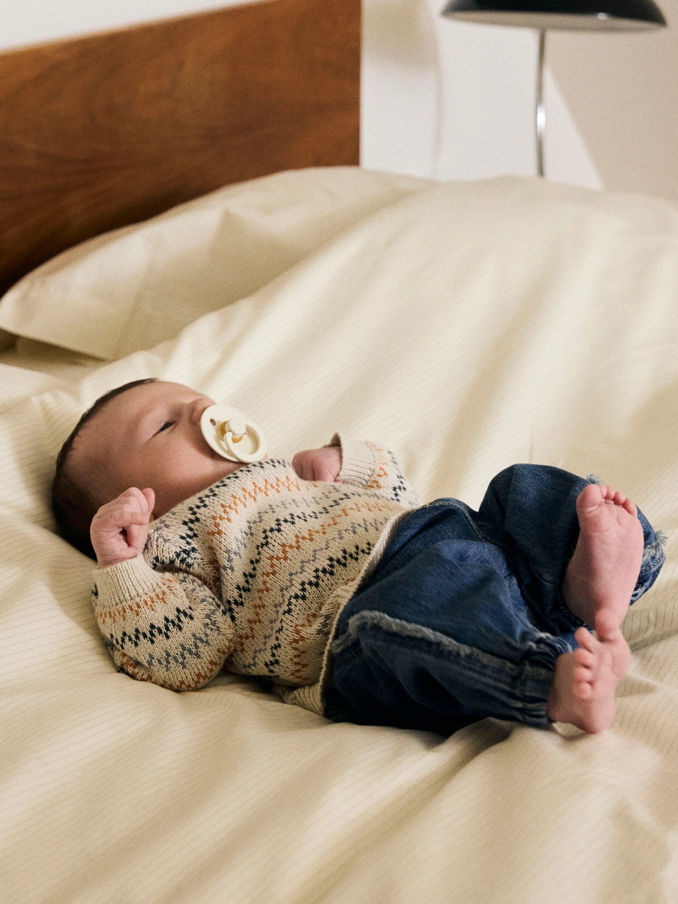 Pullover i Ekologisk Bomull - Peyote Melange - NBMNINO LS KNIT