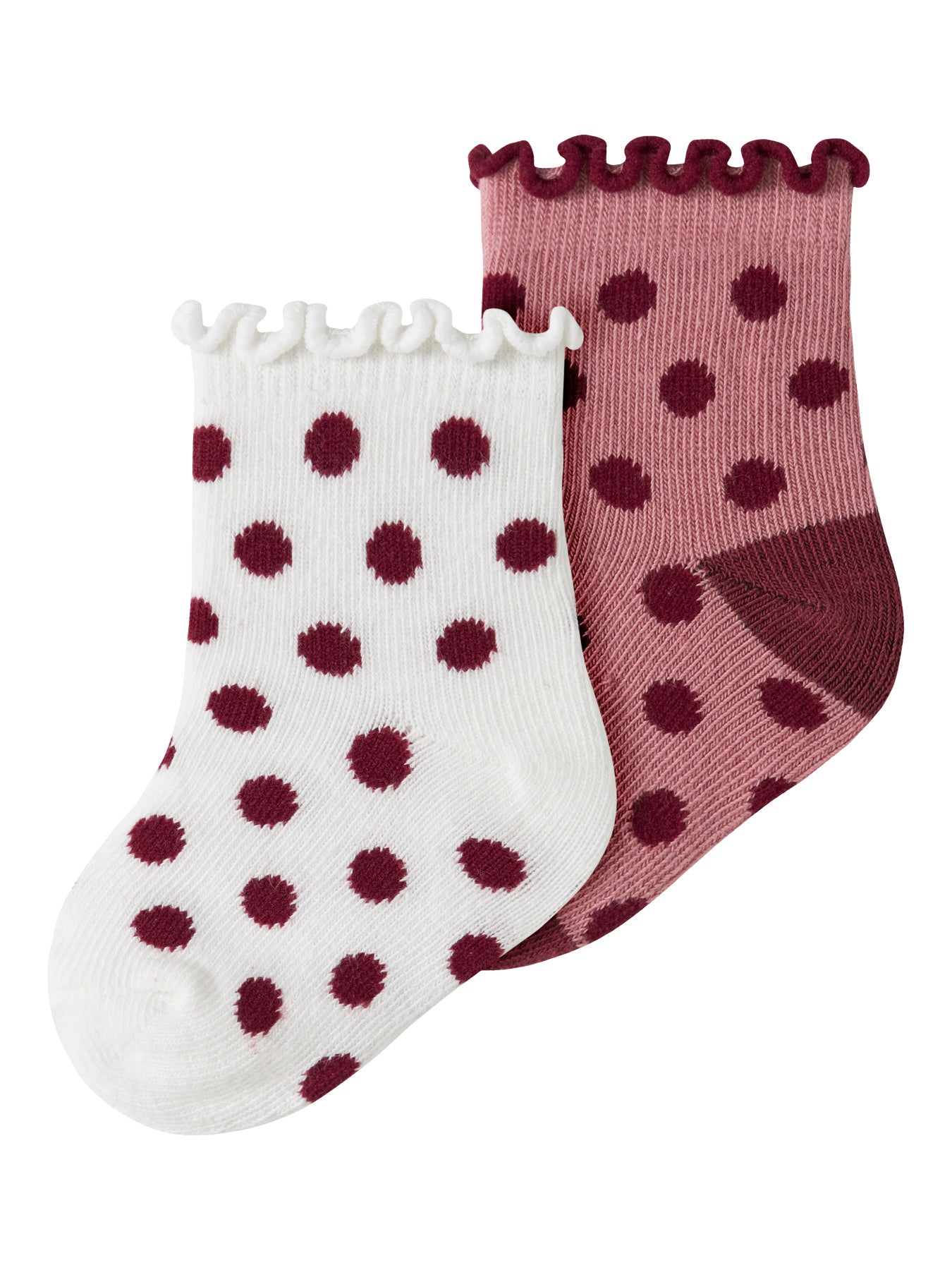 2-p Prickiga Strumpor med Volangkant - Lilas Cloud Dancer - NBFNINNU 2P SOCK