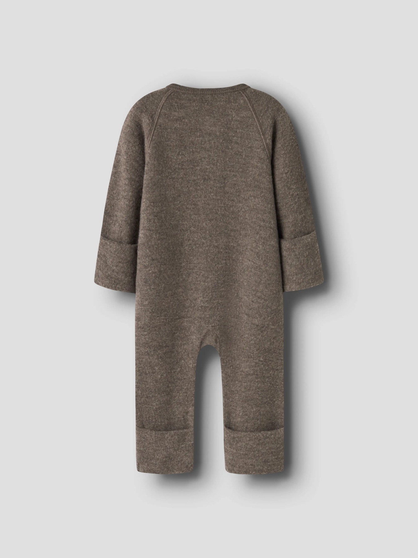 MERINOULL SPARKDRÄKT - NBFWMINO WOOL BRU LS SUIT - Morel