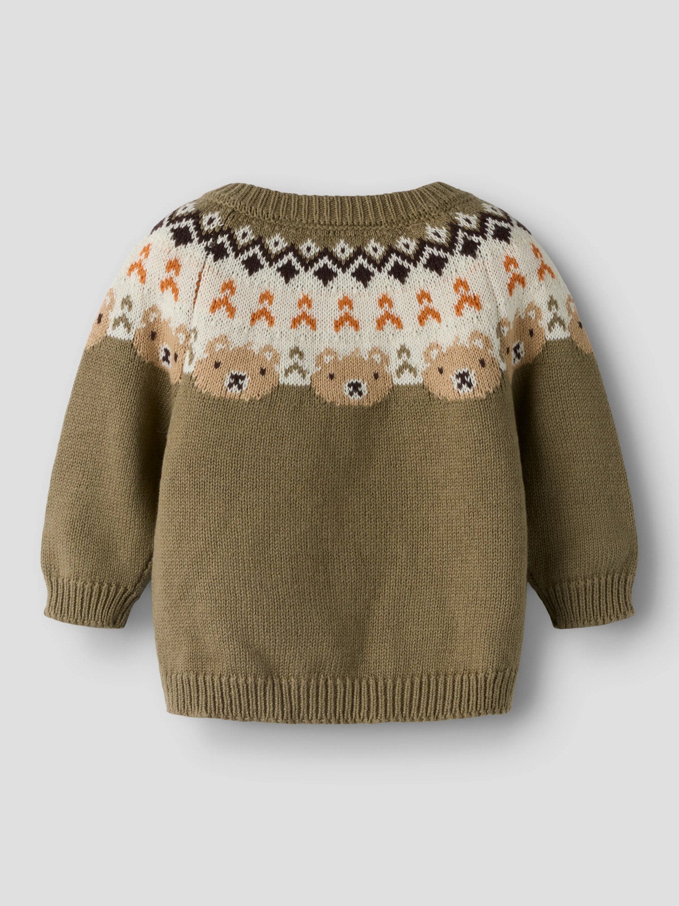 Stickad Babykofta i Ekologisk Bomull - Mermaid - NBMOSMANE LS KNIT CARD