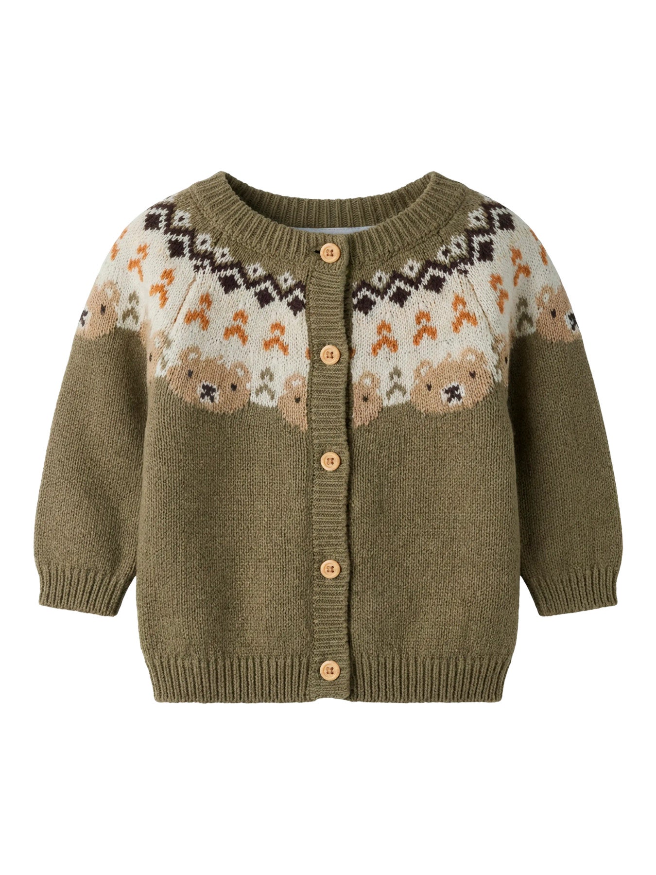 Stickad Babykofta i Ekologisk Bomull - Mermaid - NBMOSMANE LS KNIT CARD