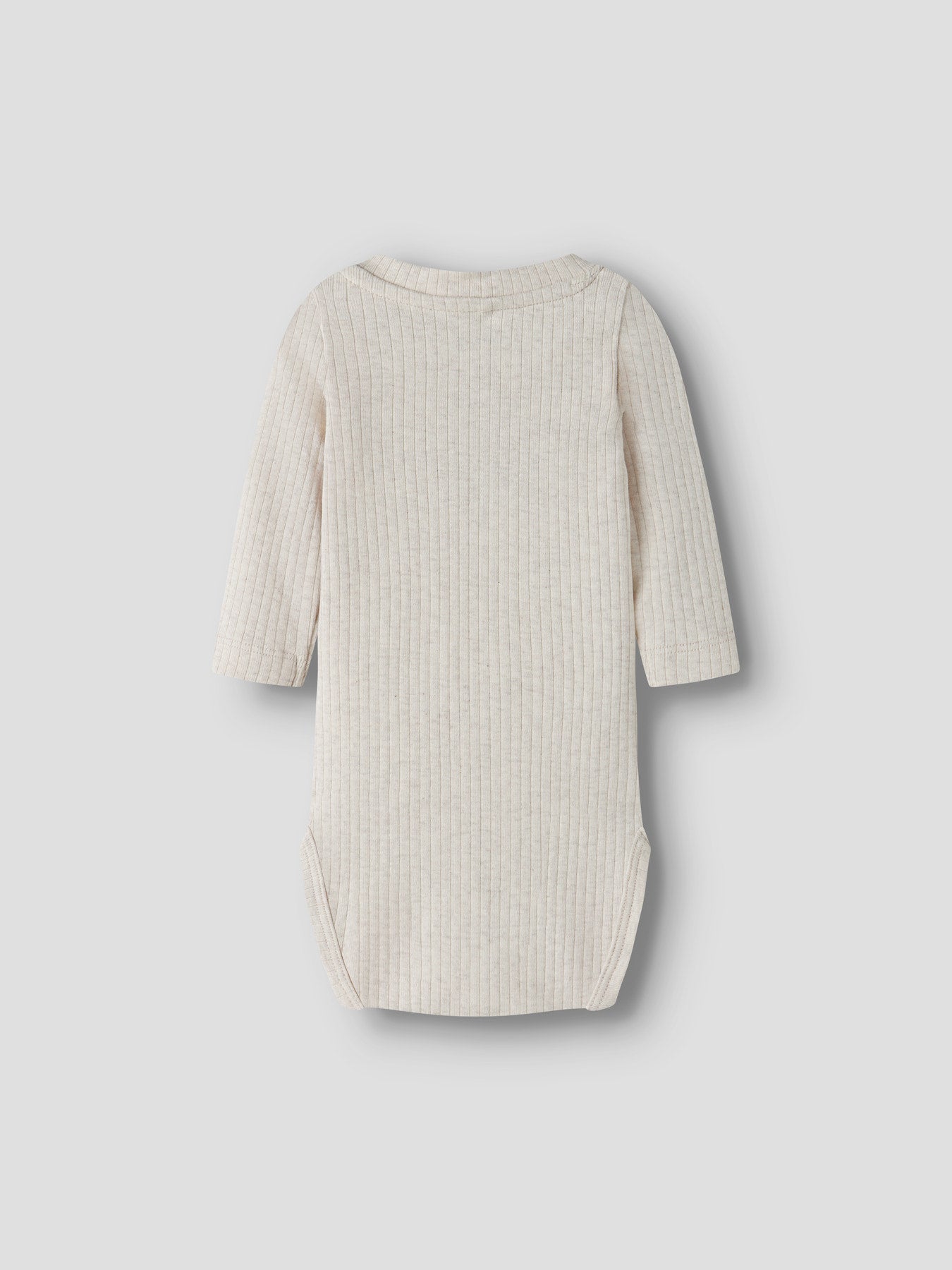 Ribbad Babybody med Broderi - Peyote Melange - NBMOLANDER LS BODY BOX