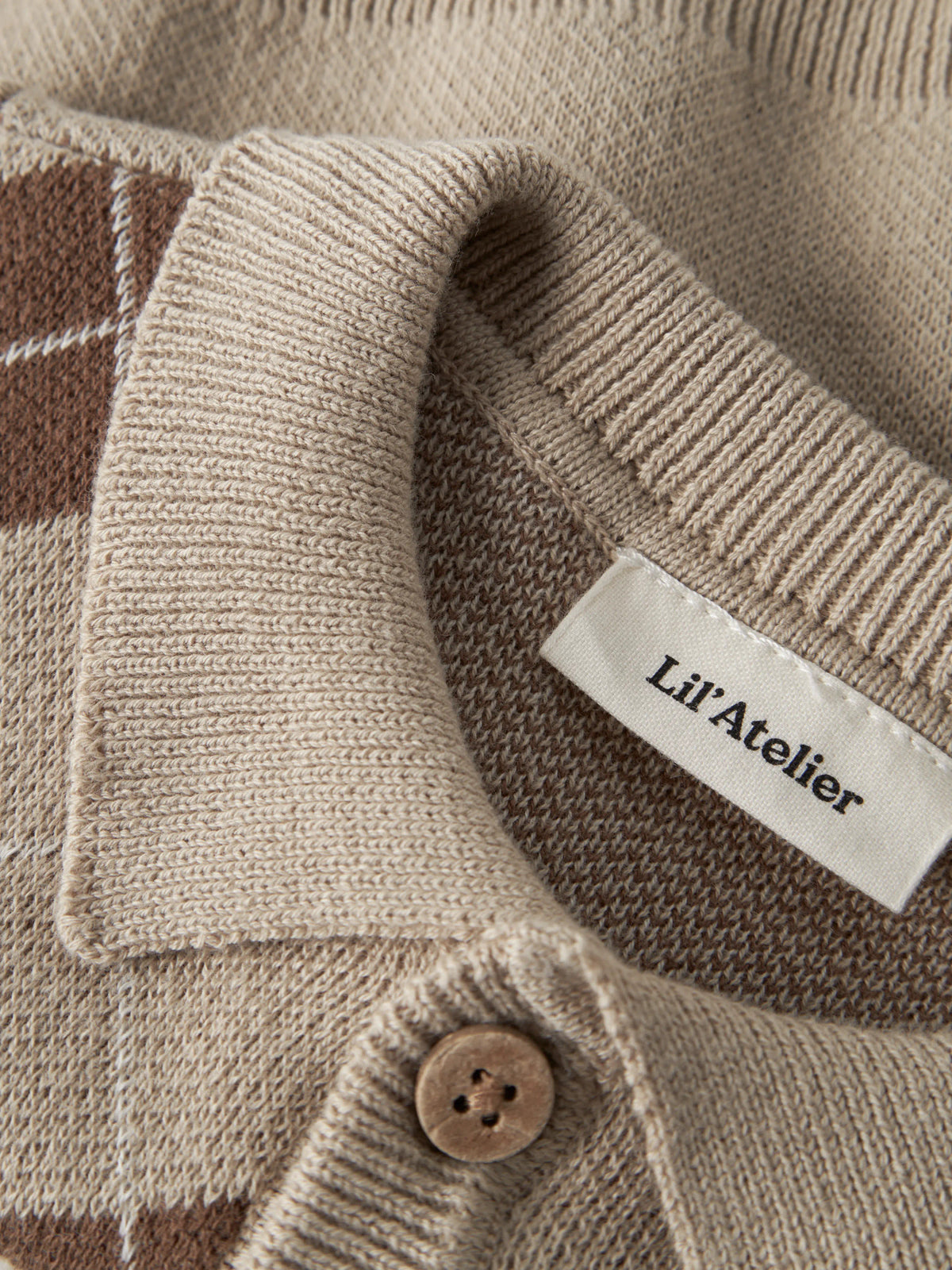 Cardigan - 56-86 - White Pepper - NBMRONAN LS KNIT POLO CARD LIL