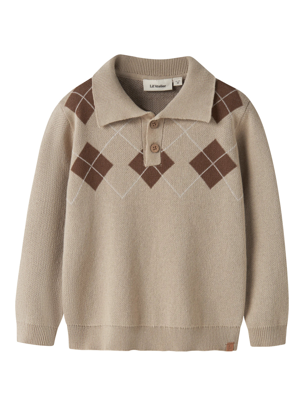 Polo-Shirt - 92-128 - White Pepper - NMMRONAN LS KNIT POLO LIL