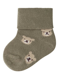 Babystrumpor i Ekologisk Bomull - NBMOMIO SOCK - Björn - Mermaid