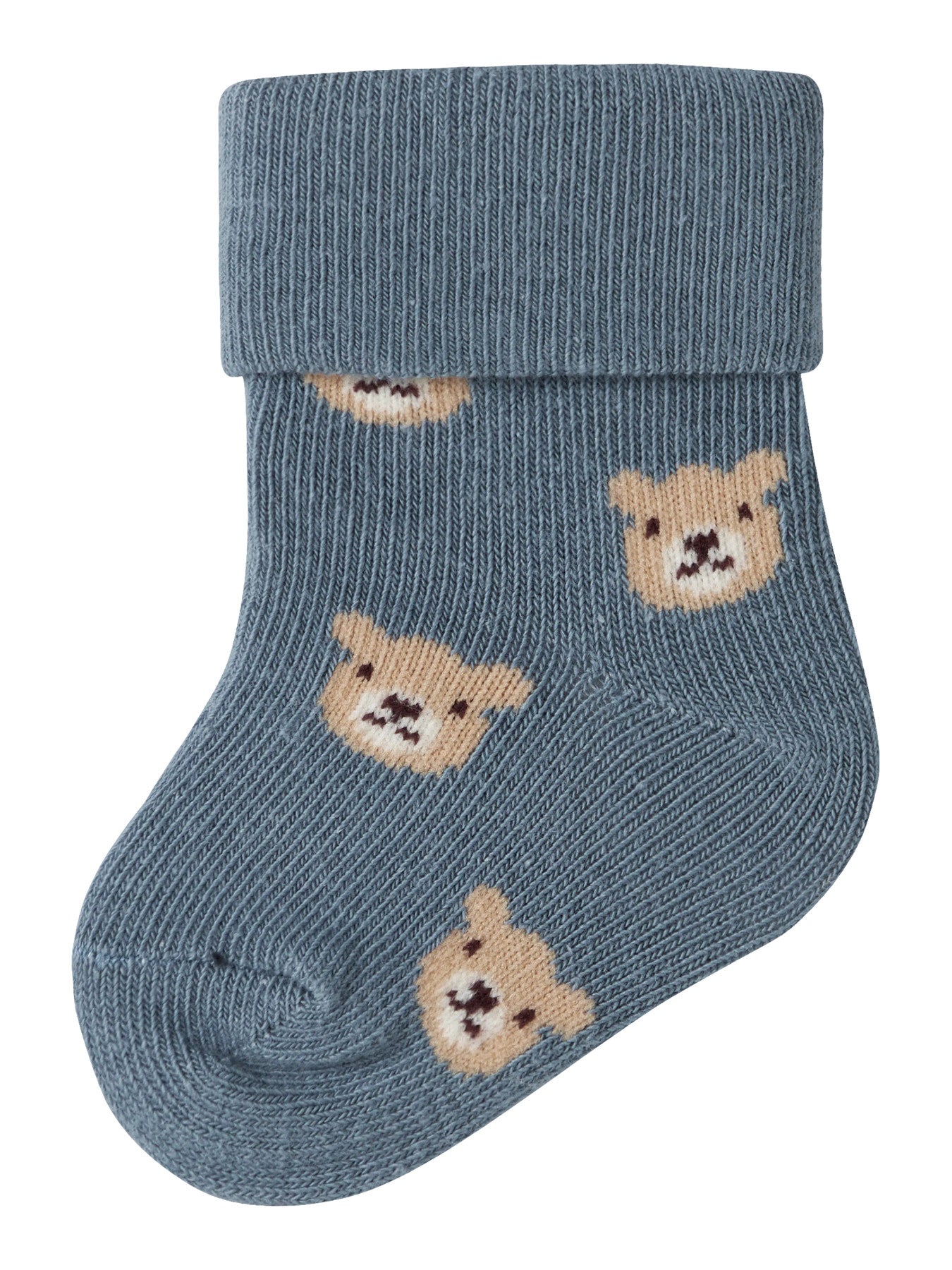 Babystrumpor i Ekologisk Bomull - NBMOMIO SOCK - Björn - Blue Mirage