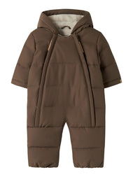Babyoverall Puffer - Dark Earth - NBNLAMEDOW03 PUFFER SNOWSUIT FO LIL