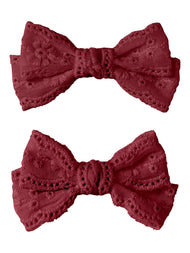 Spetsrosetter Hårspännen 2-pack - Biking Red - NMFACC-RISA 2P HAIR CLIPS LIL