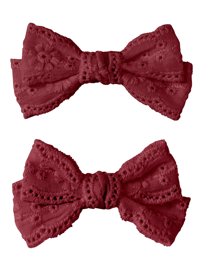 Spetsrosetter Hårspännen 2-pack - Biking Red - NMFACC-RISA 2P HAIR CLIPS LIL