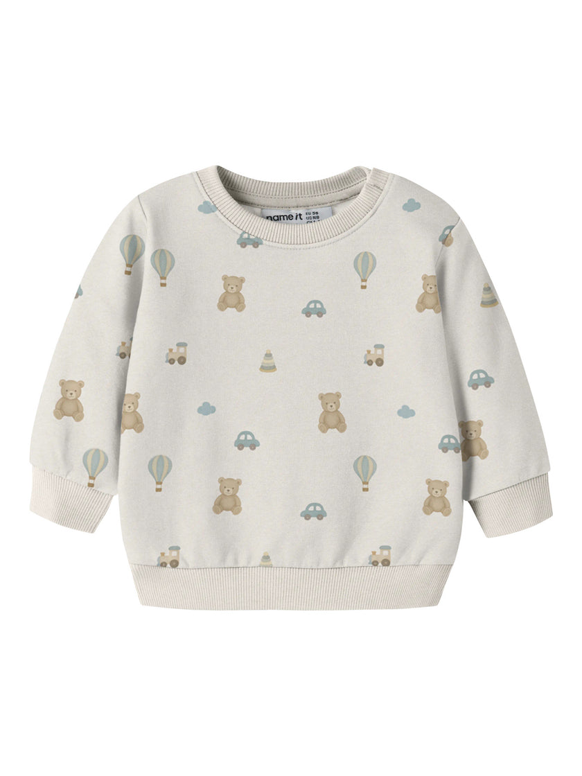 Mönstrad Sweatshirt - Peyote Melange - NBMRAGNER LS SWEAT BRU