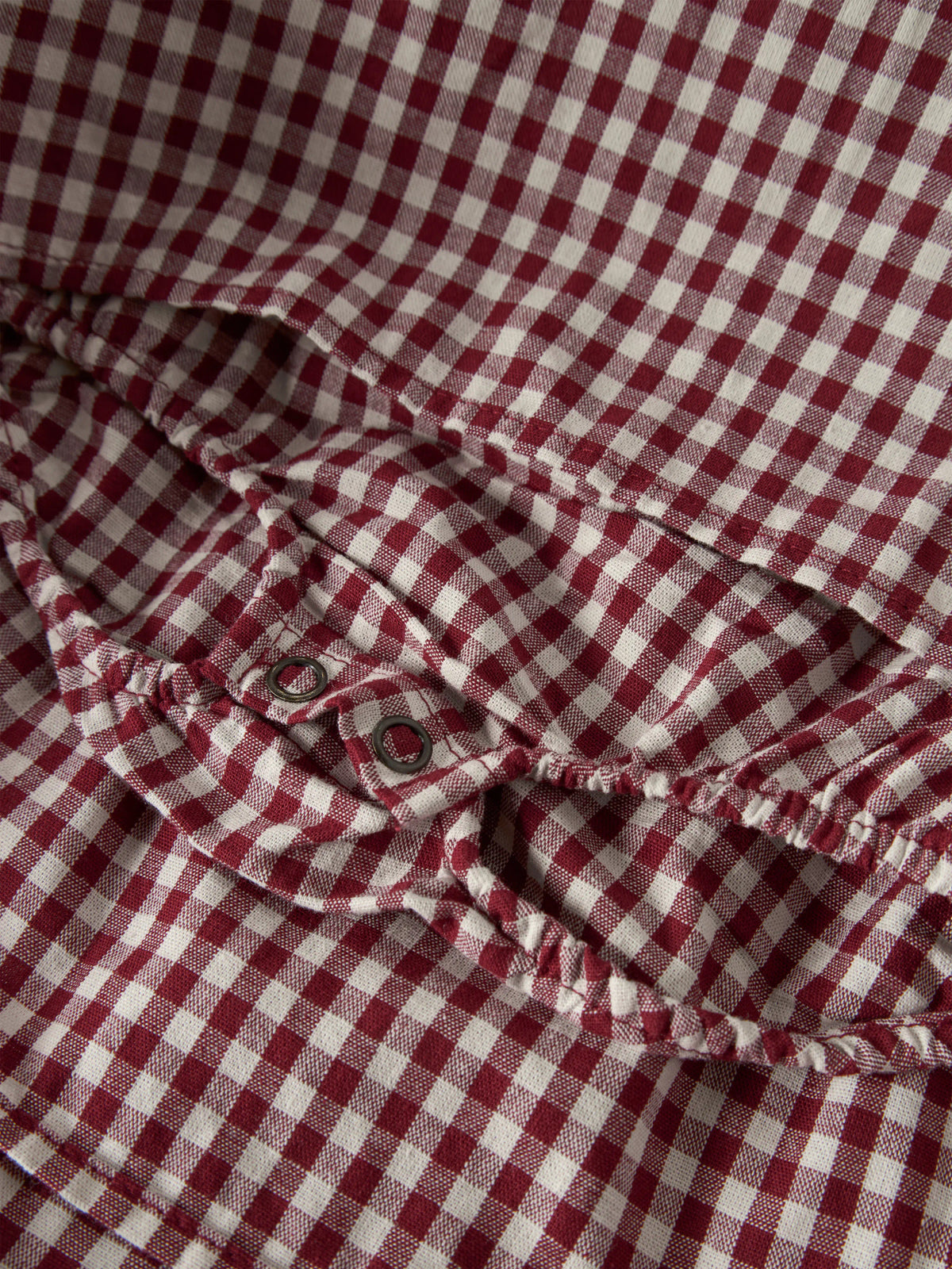 Rutig Bomullsklänning med Volangkrage 56-86 – Biking Red - NBFROANNE LS BODY DRESS LIL