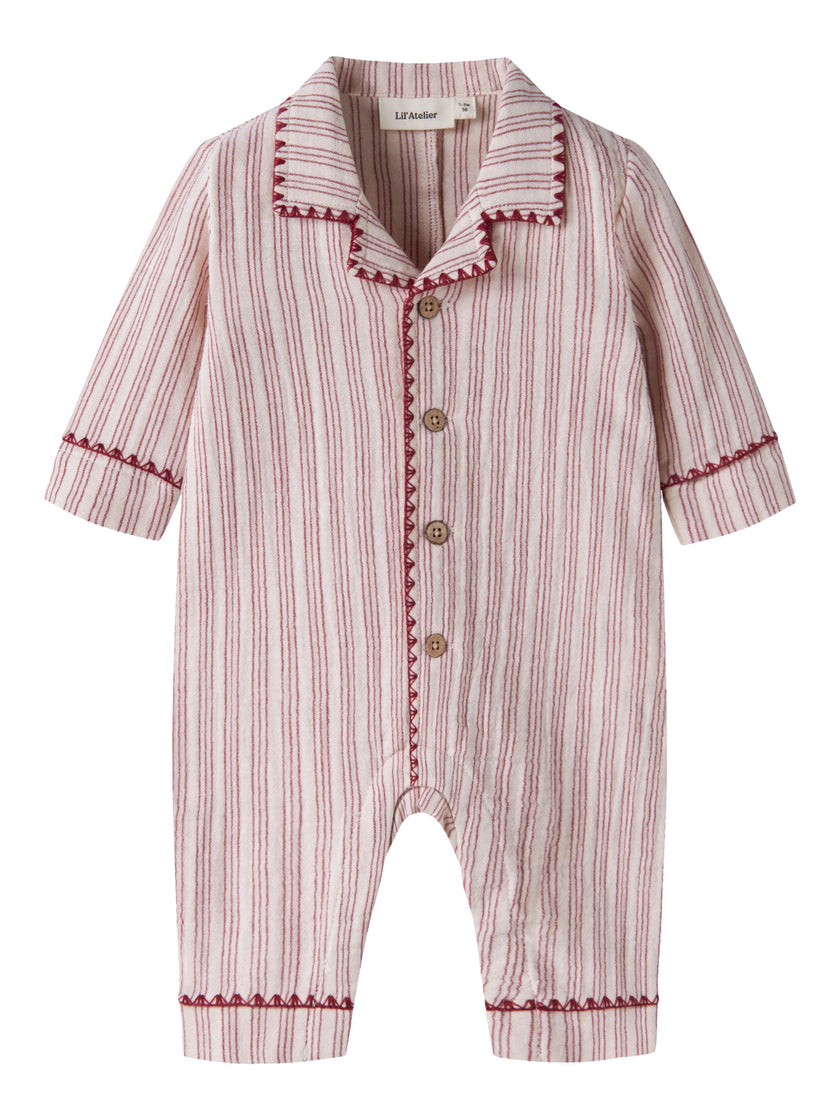 Pyjamasoverall i Ekologisk Bomull - Turtledove BIKING RED - NBNSAGE NUN LOOSE NIGHT SUIT LIL
