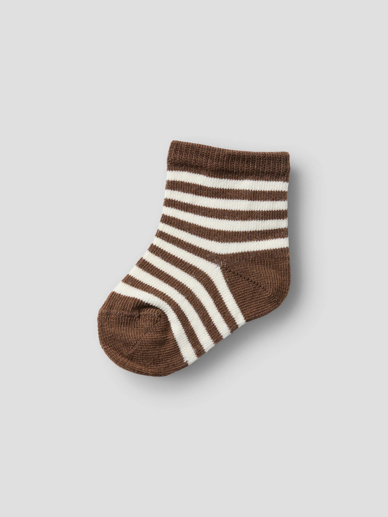 Randiga Babystrumpor i Ekologisk Bomull 3-pack - Turtledove - NBMROSSA DIR 3 PACK SOCK LIL