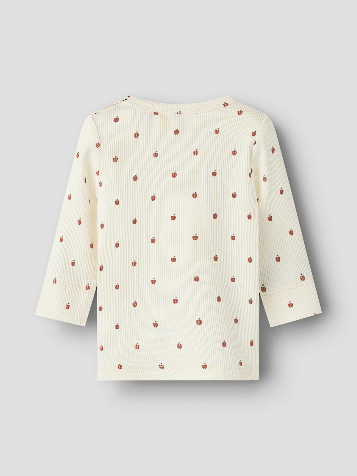 Ribbad T-Shirt i organisk bomull - NBNGAGO KIM LS SLIM TOP LIL - Turtledove APPLE
