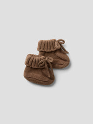 Stickade tossor i ekologisk bomull - NBNLAGUNA KNIT SLIPPERS LIL - Teak