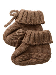 Stickade tossor i ekologisk bomull - NBNLAGUNA KNIT SLIPPERS LIL - Teak