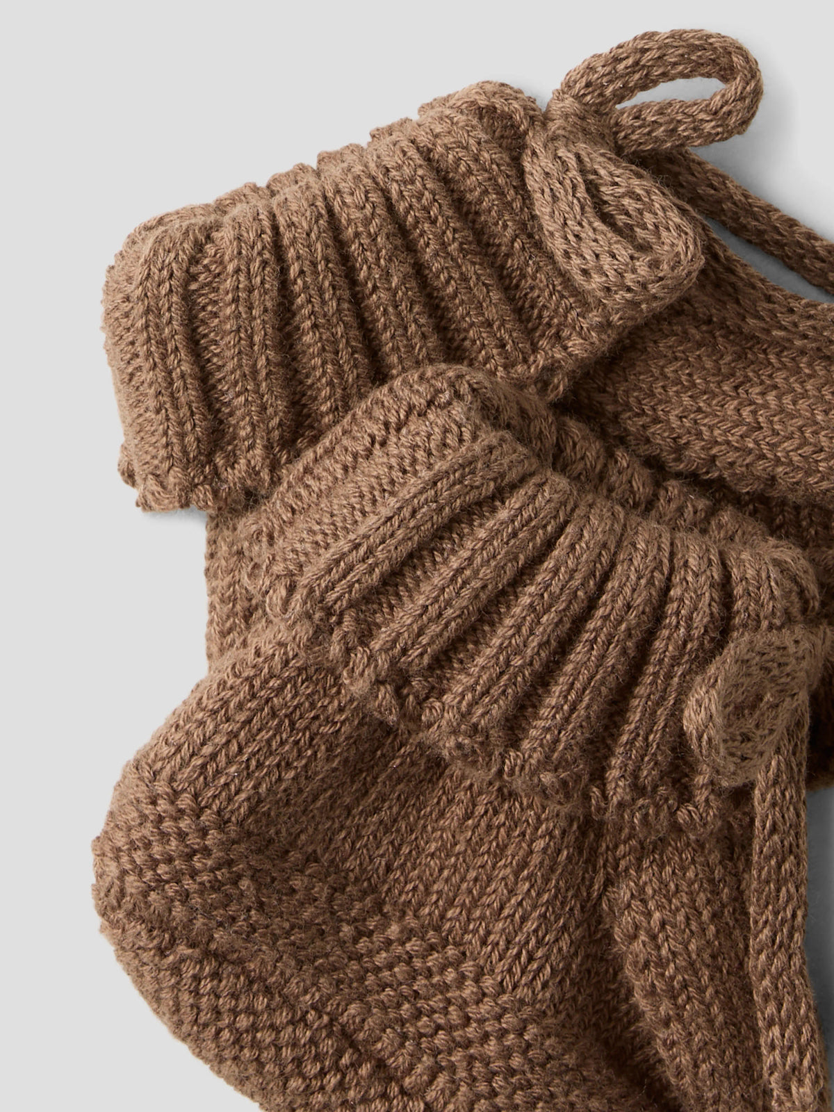 Stickade tossor i ekologisk bomull - NBNLAGUNA KNIT SLIPPERS LIL - Teak