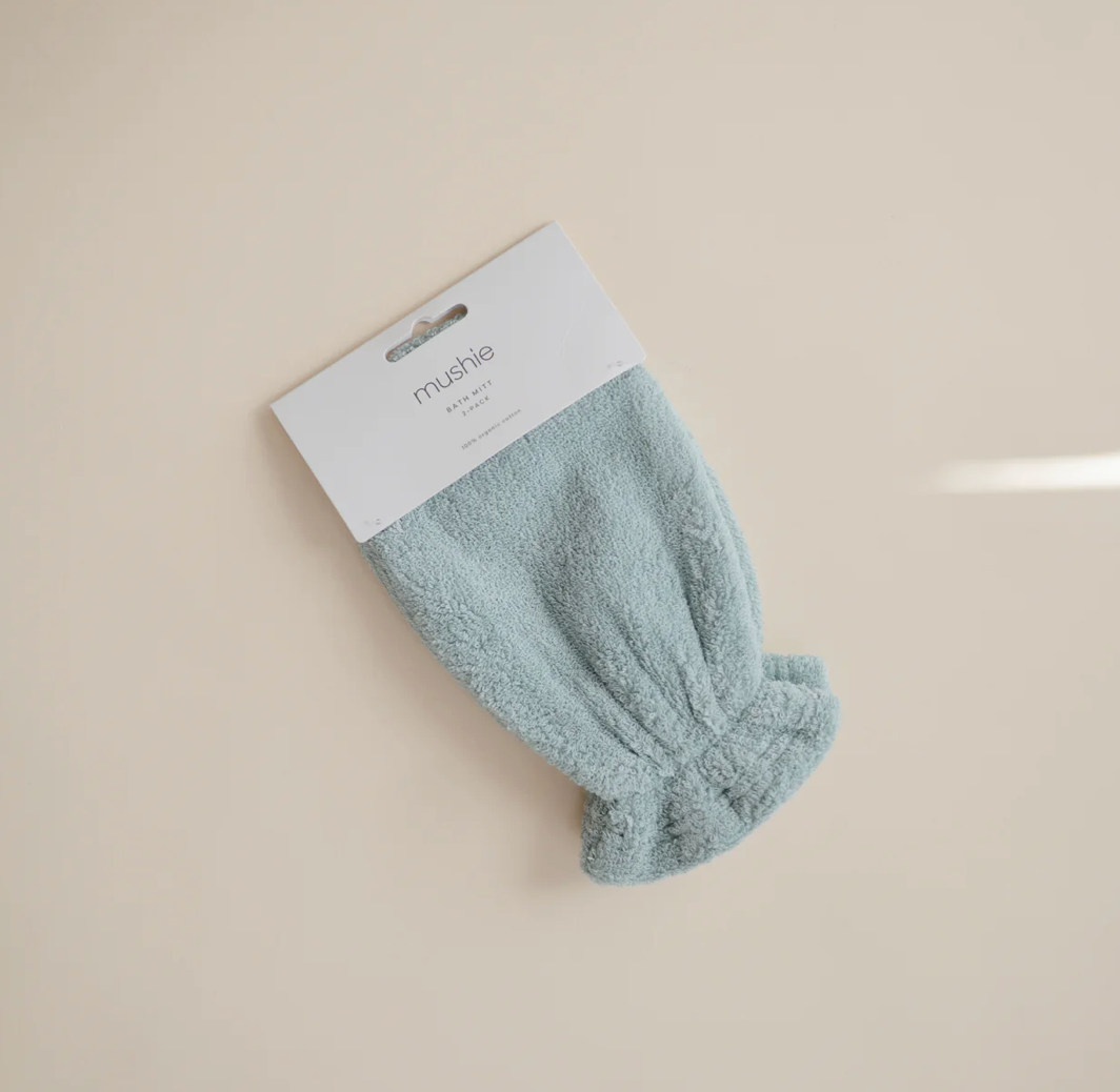 Mushie Organic Cotton Bath Mitt 2-Pack