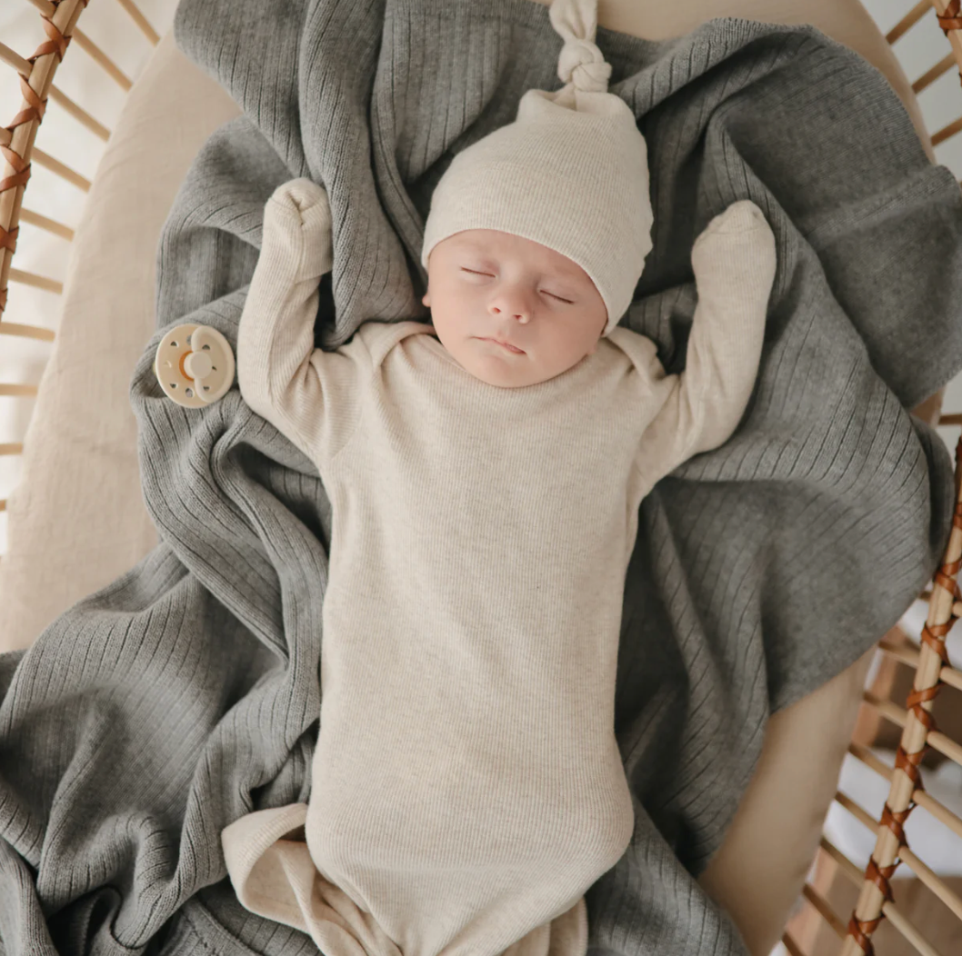 Knitted Ribbed Baby Blanket