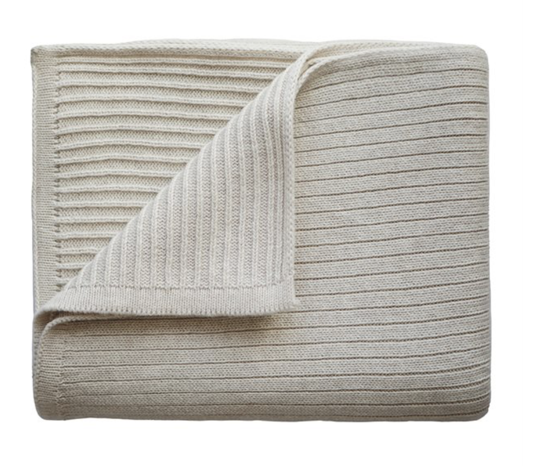 Knitted Ribbed Baby Blanket