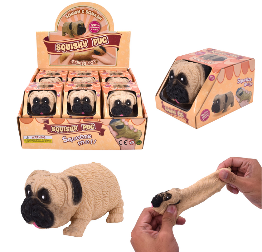 STRETCHY PUG DOG 8,5 CM