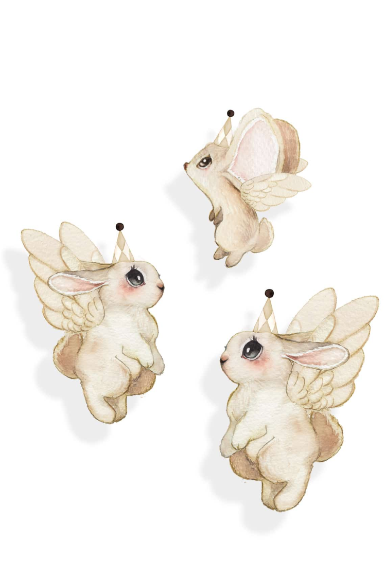 Väggdekor 3pack  baby friends