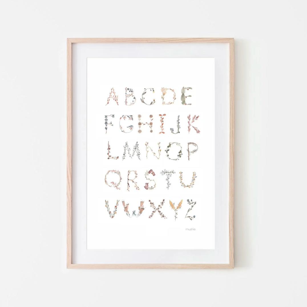 Alphabet Floral Poster EN