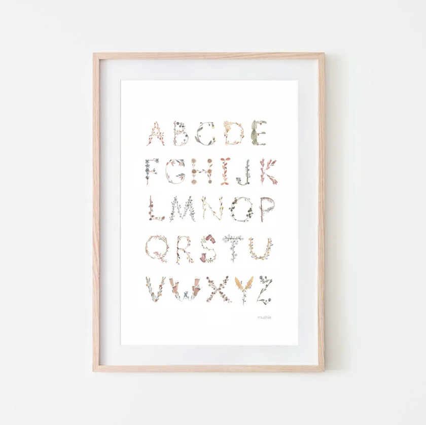 Alphabet Floral Poster EN