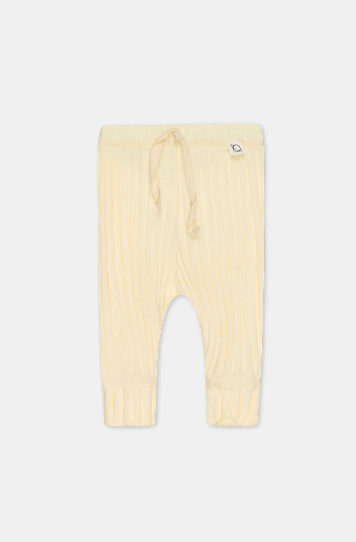 50% SISTA CHANSEN Ribbstickade Babyleggings Gul