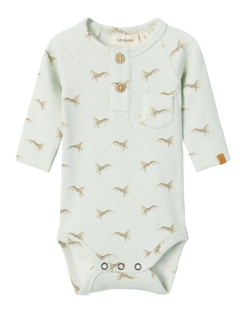 LÅNGÄRMAD BODY - NBMGAVO ELM LS SLIM BODY LIL NOOS