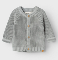 LÅNGÄRMAD STICKAD KOFTA limestone - NBNEMLEN LS KNIT CARD LIL NOOS