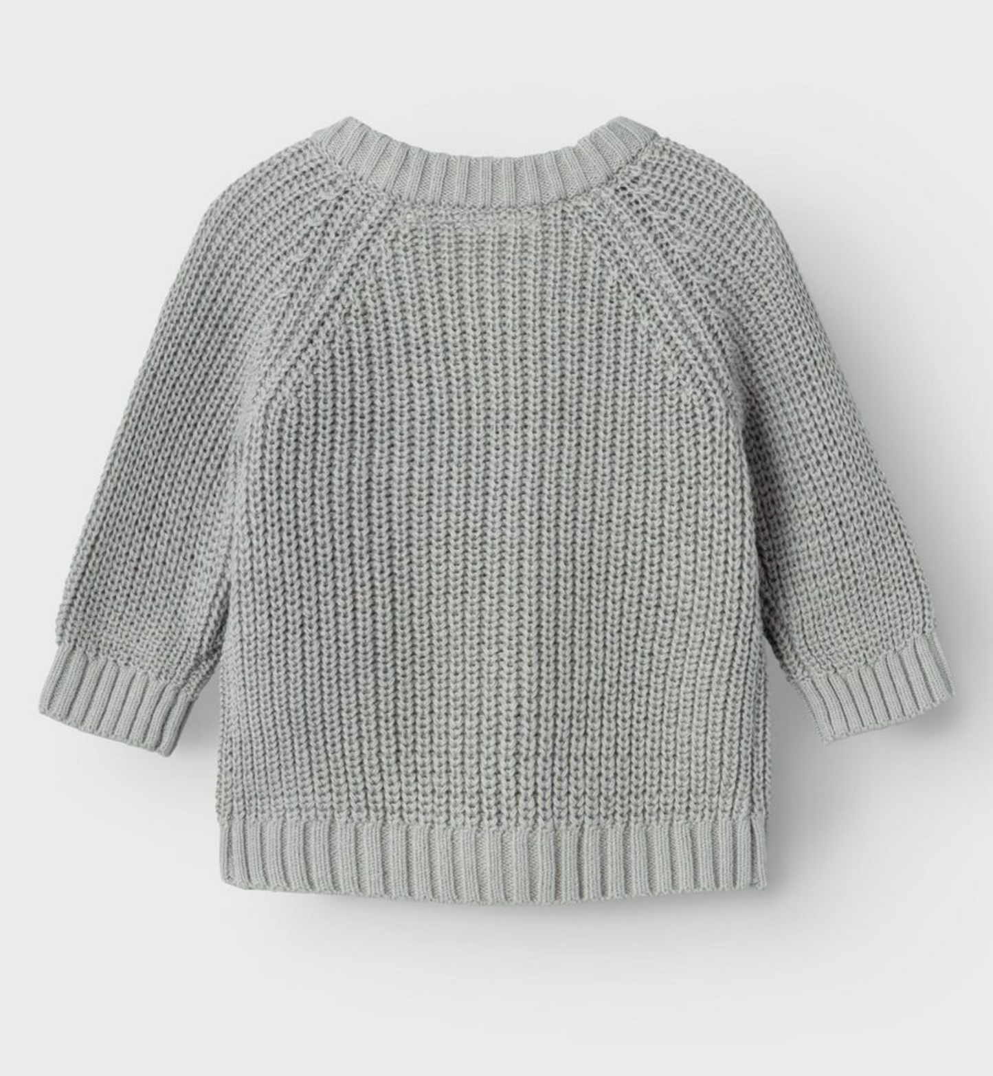 LÅNGÄRMAD STICKAD KOFTA limestone - NBNEMLEN LS KNIT CARD LIL NOOS