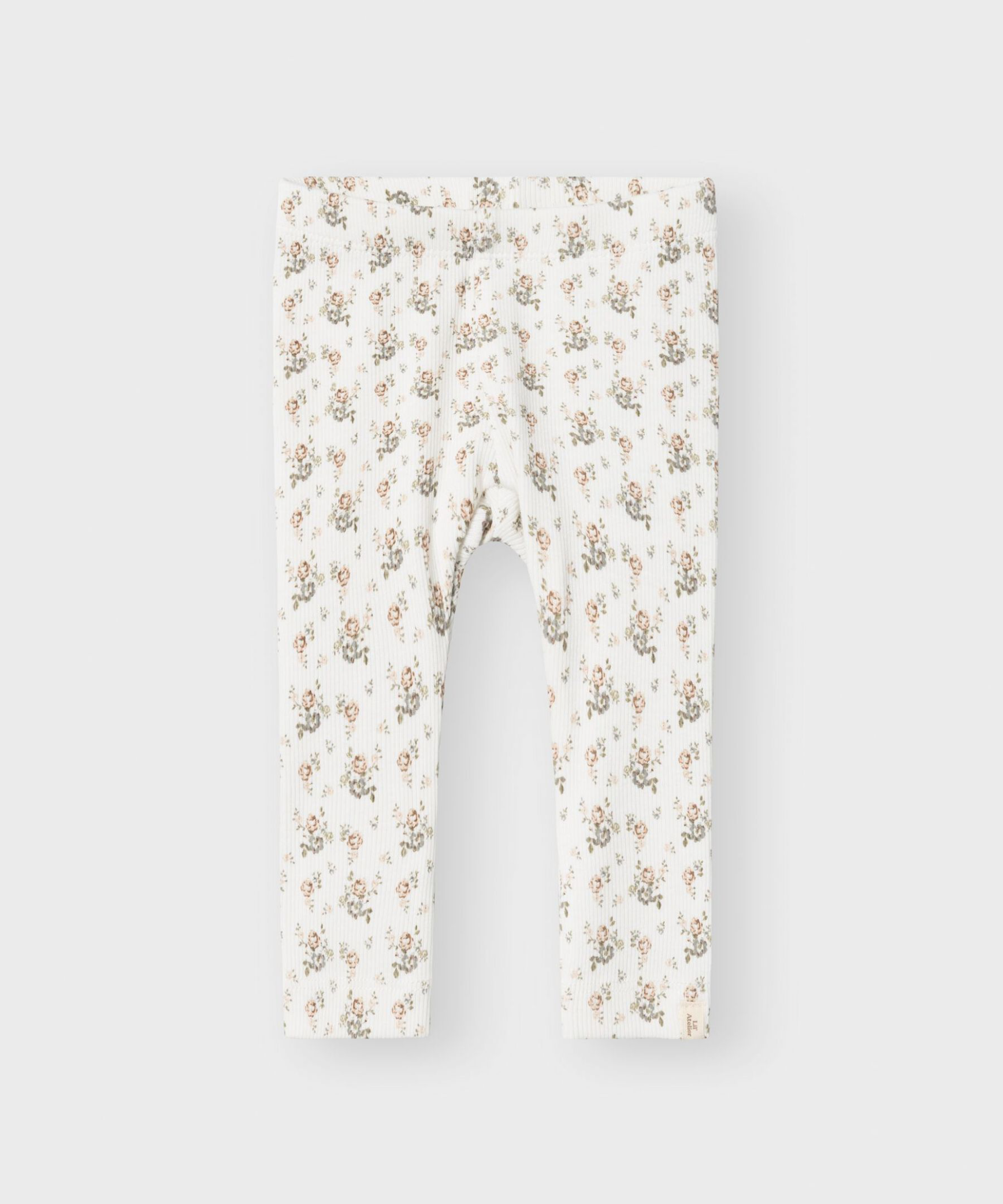 TRYCKTA LEGGINGS Coconut Milk flowers - NBFGAGO SLIM LEGGING LIL NOOS