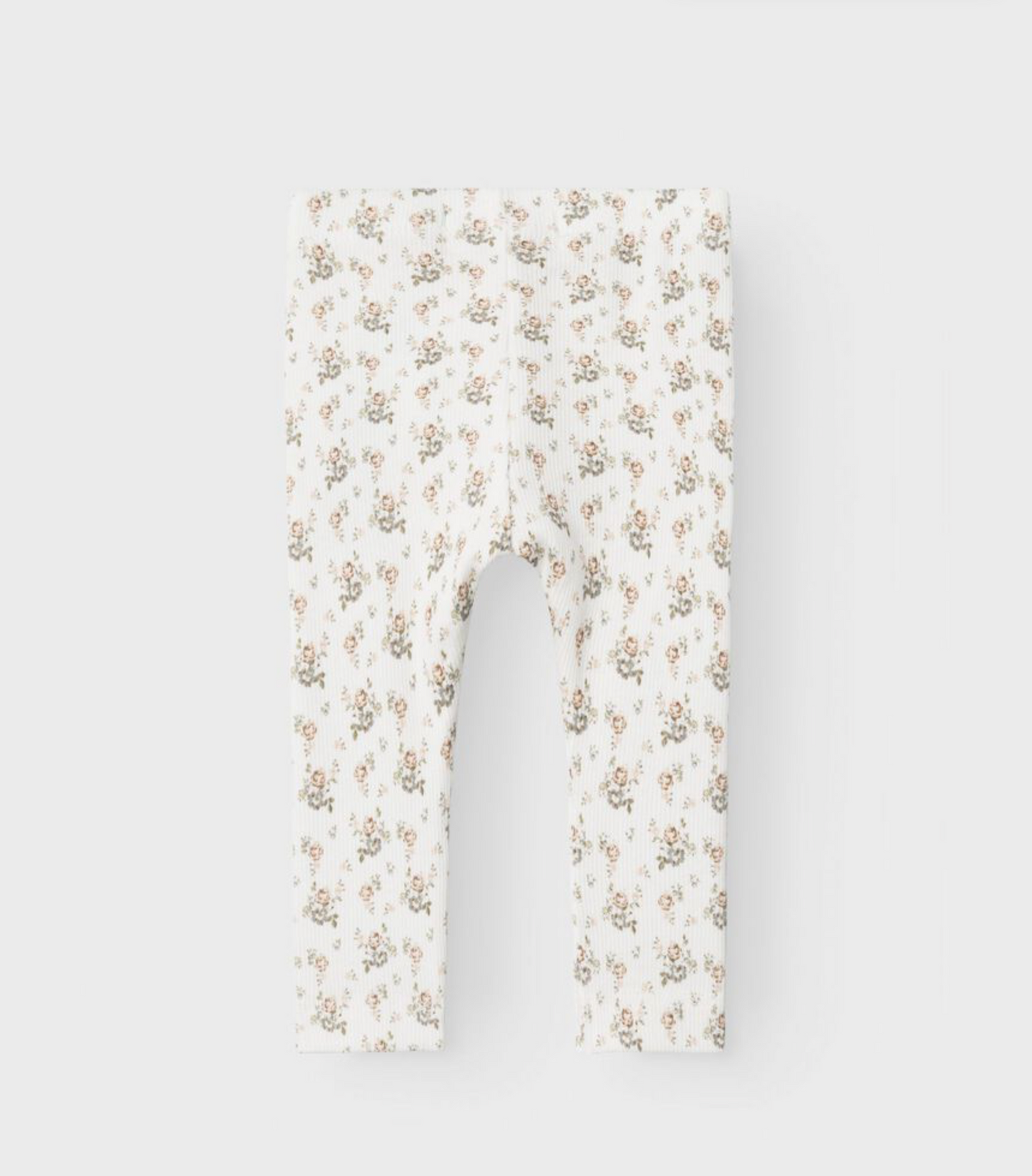 TRYCKTA LEGGINGS Coconut Milk flowers - NBFGAGO SLIM LEGGING LIL NOOS