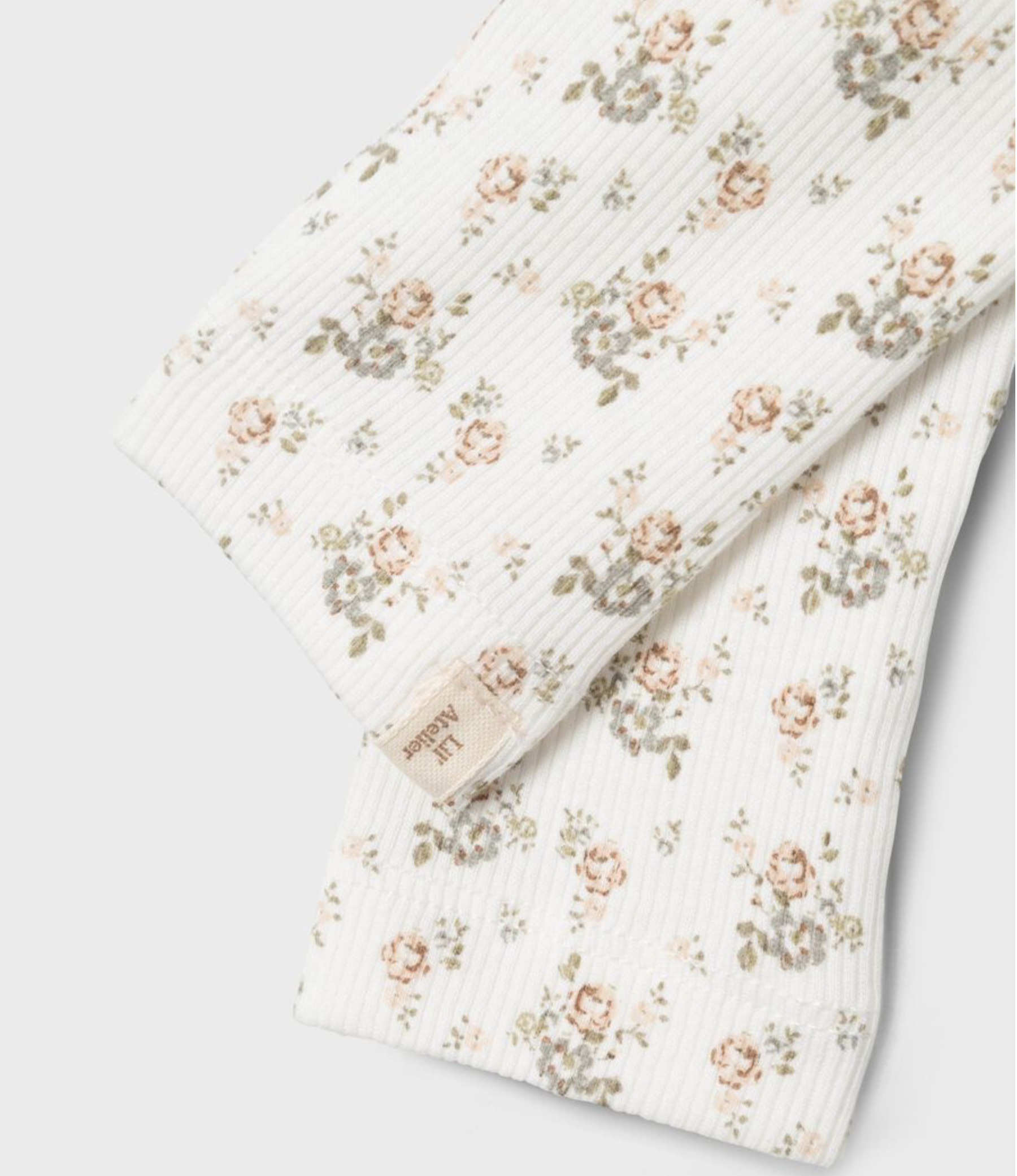 TRYCKTA LEGGINGS Coconut Milk flowers - NBFGAGO SLIM LEGGING LIL NOOS