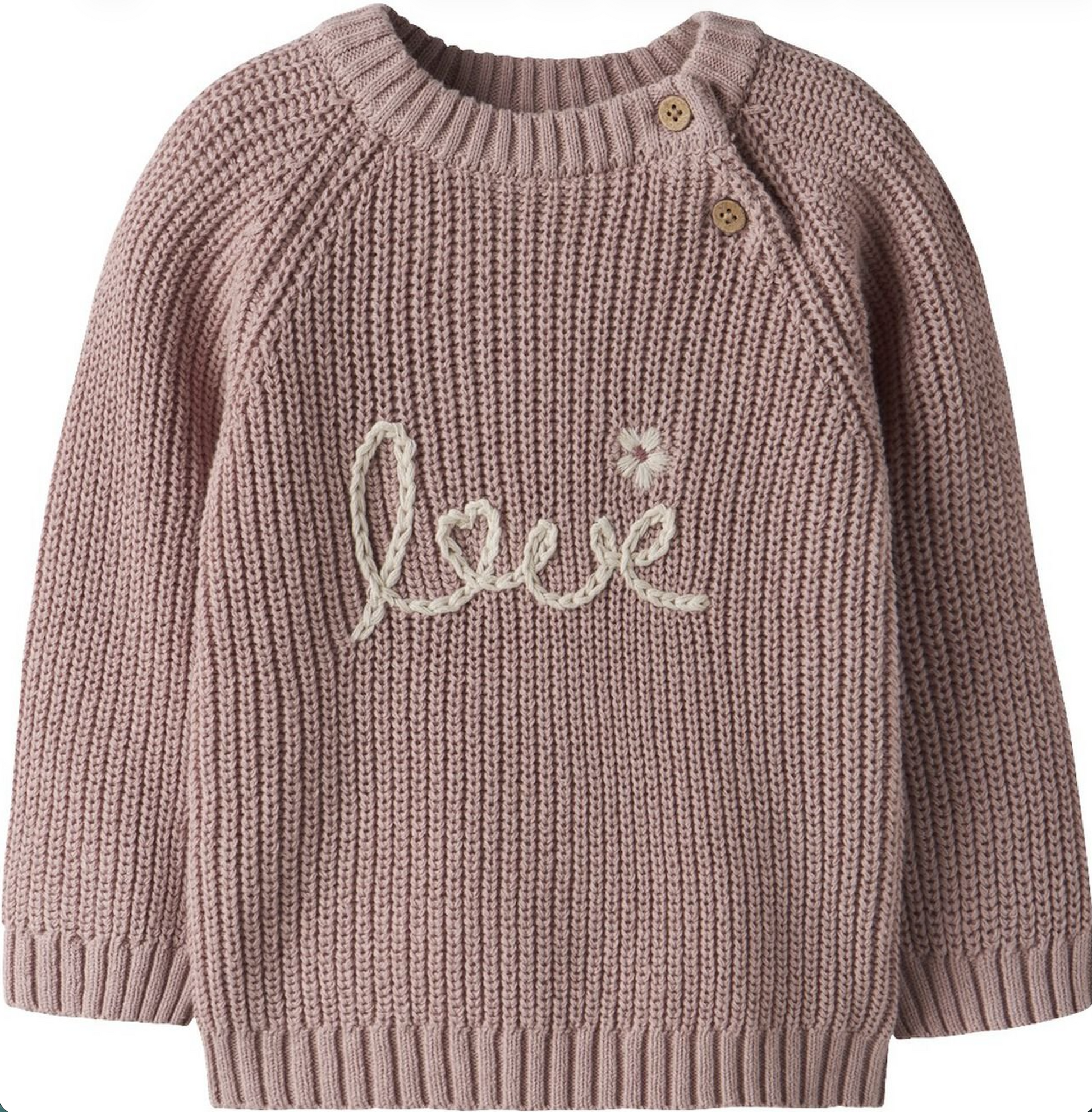 STICKAD TRÖJA BABY - NBFEMLEN EMB LS KNIT LIL