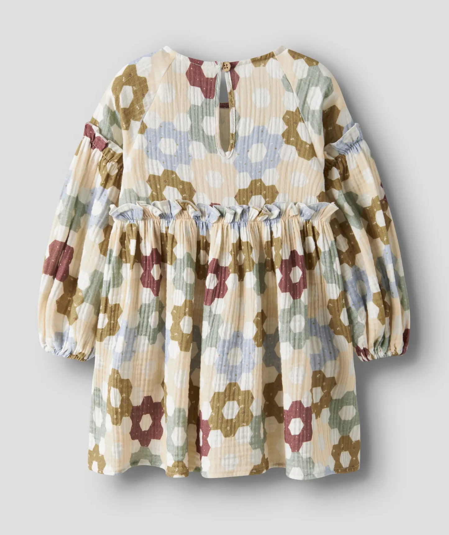 EKOLOGISK BOMULL KLÄNNING 92-122 - NMFTALIA LS LOOSE DRESS LIL