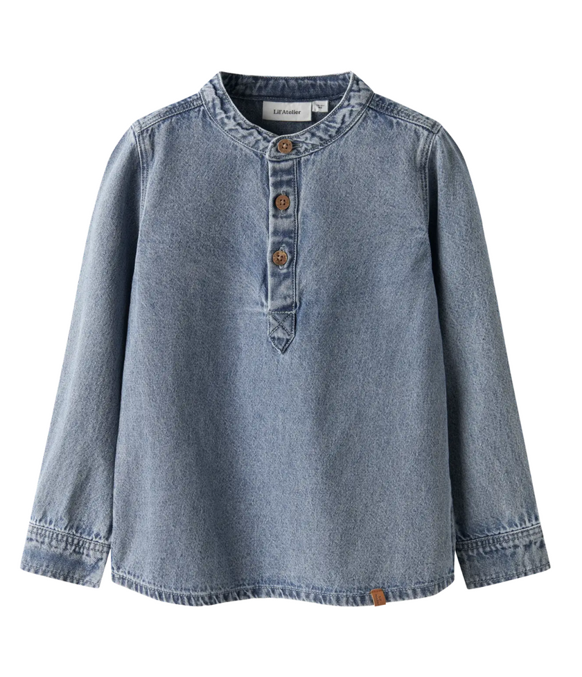 LÖS PASSFORM DENIM SHIRT -  NMMTAYA LS LOOSE DNM SHIRT 1166-FD LIL