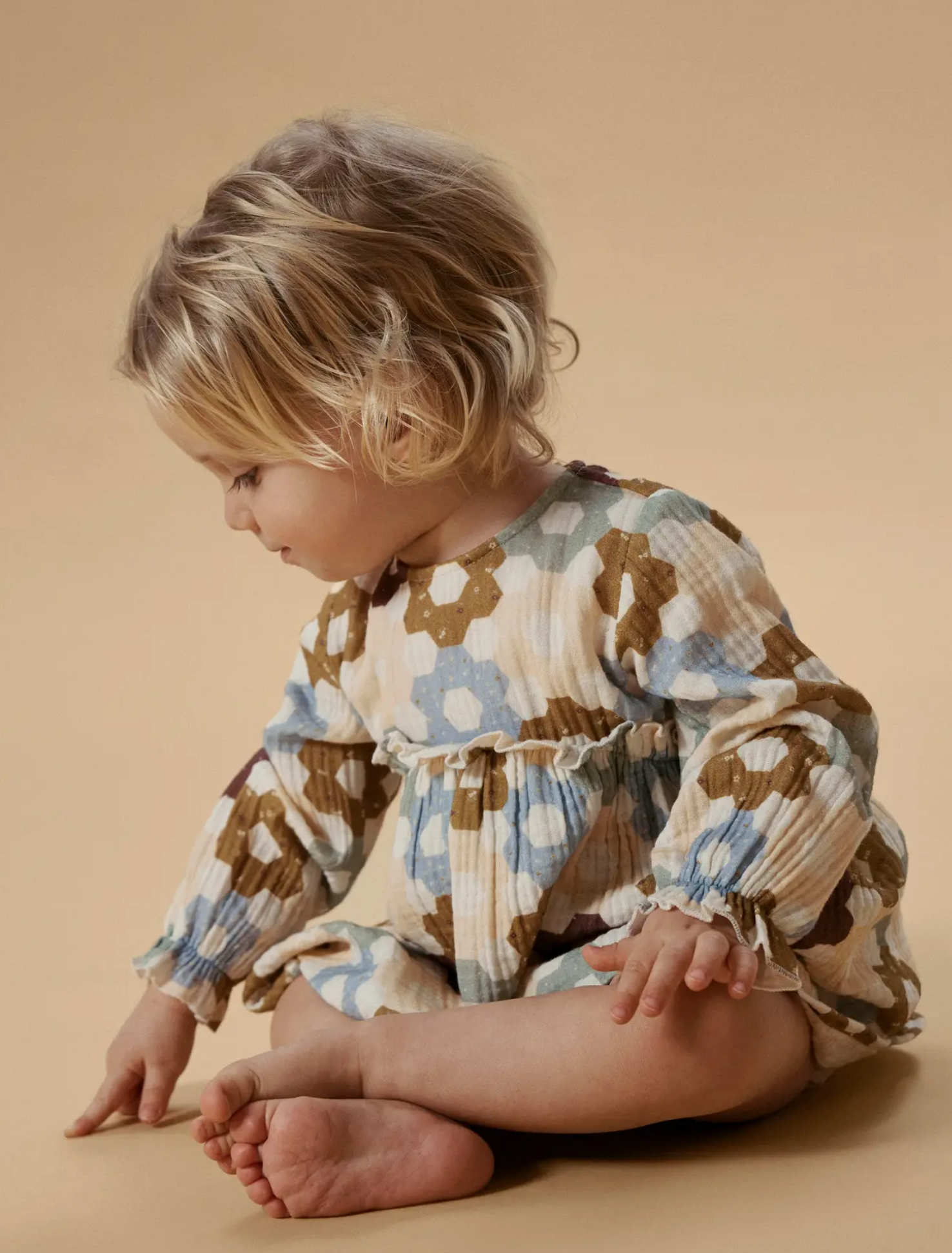 EKOLOGISK BOMULL KLÄNNING 56-86 - NBFTALIA LS LOOSE BODY DRESS LIL