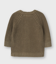 LÅNGÄRMAD STICKAD KOFTA Overland Trek-  NBNEMLEN LS KNIT CARD LIL NOOS