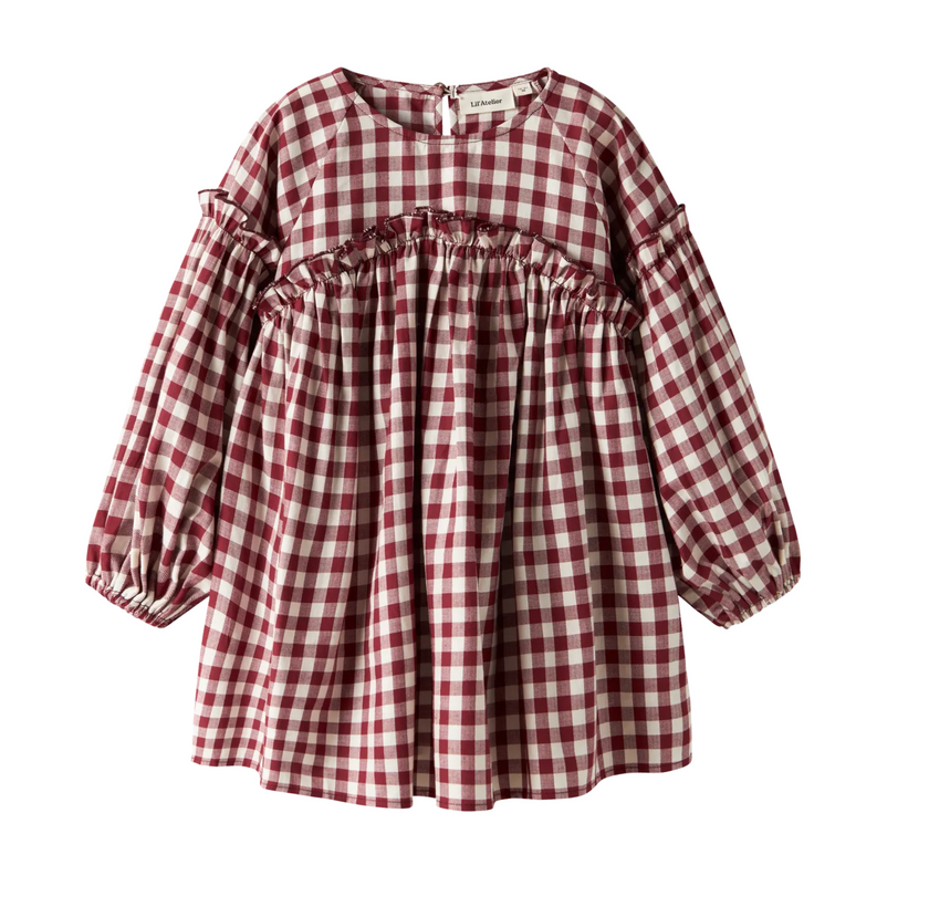 EKOLOGISK BOMULL KLÄNNING 92-122 - NMFRIO LS LOOSE DRESS LIL