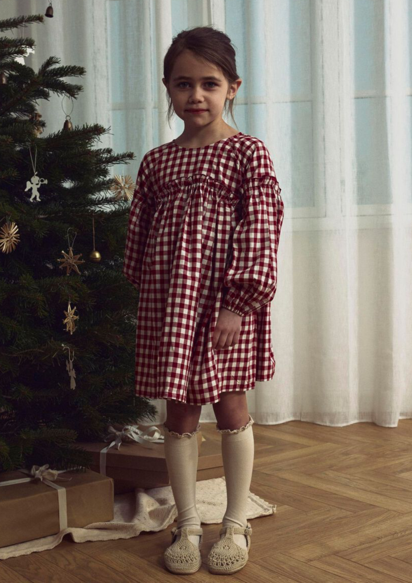 EKOLOGISK BOMULL KLÄNNING 92-122 - NMFRIO LS LOOSE DRESS LIL