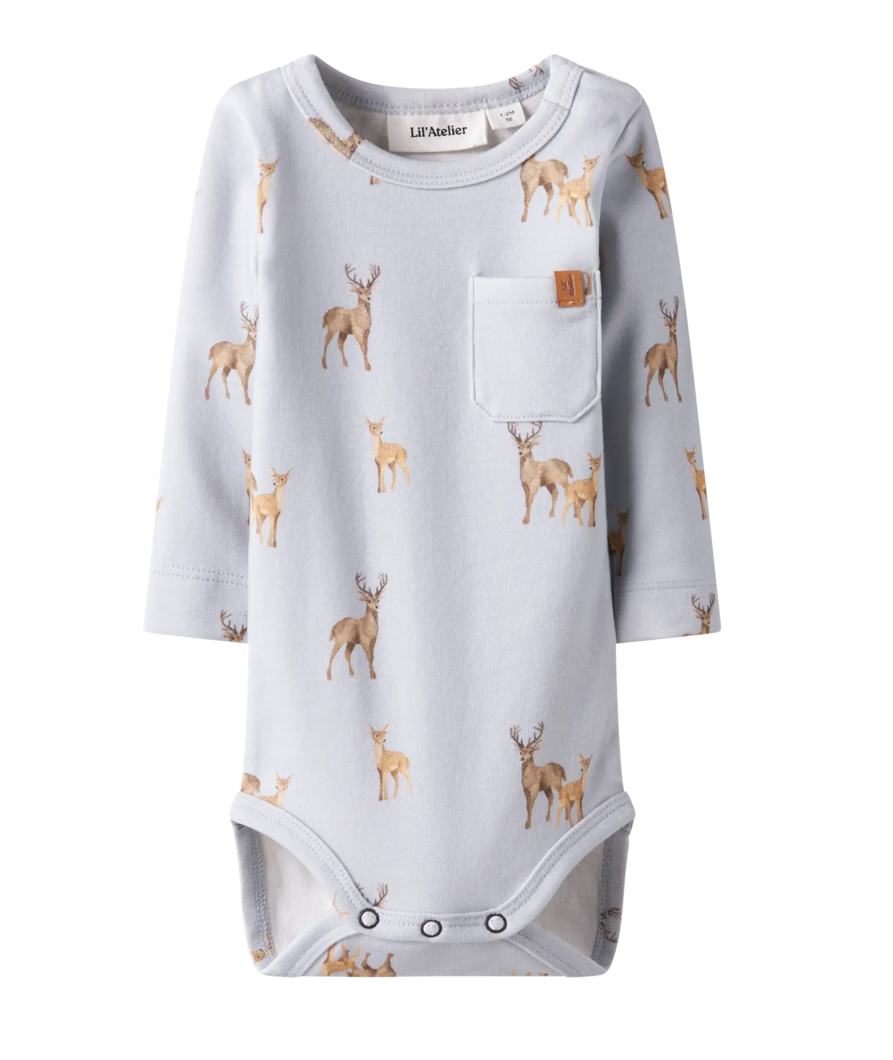 LÅNGÄRMAD BODY - NBMLAYO GEO LS SLIM BODY LIL - Gray Dawn