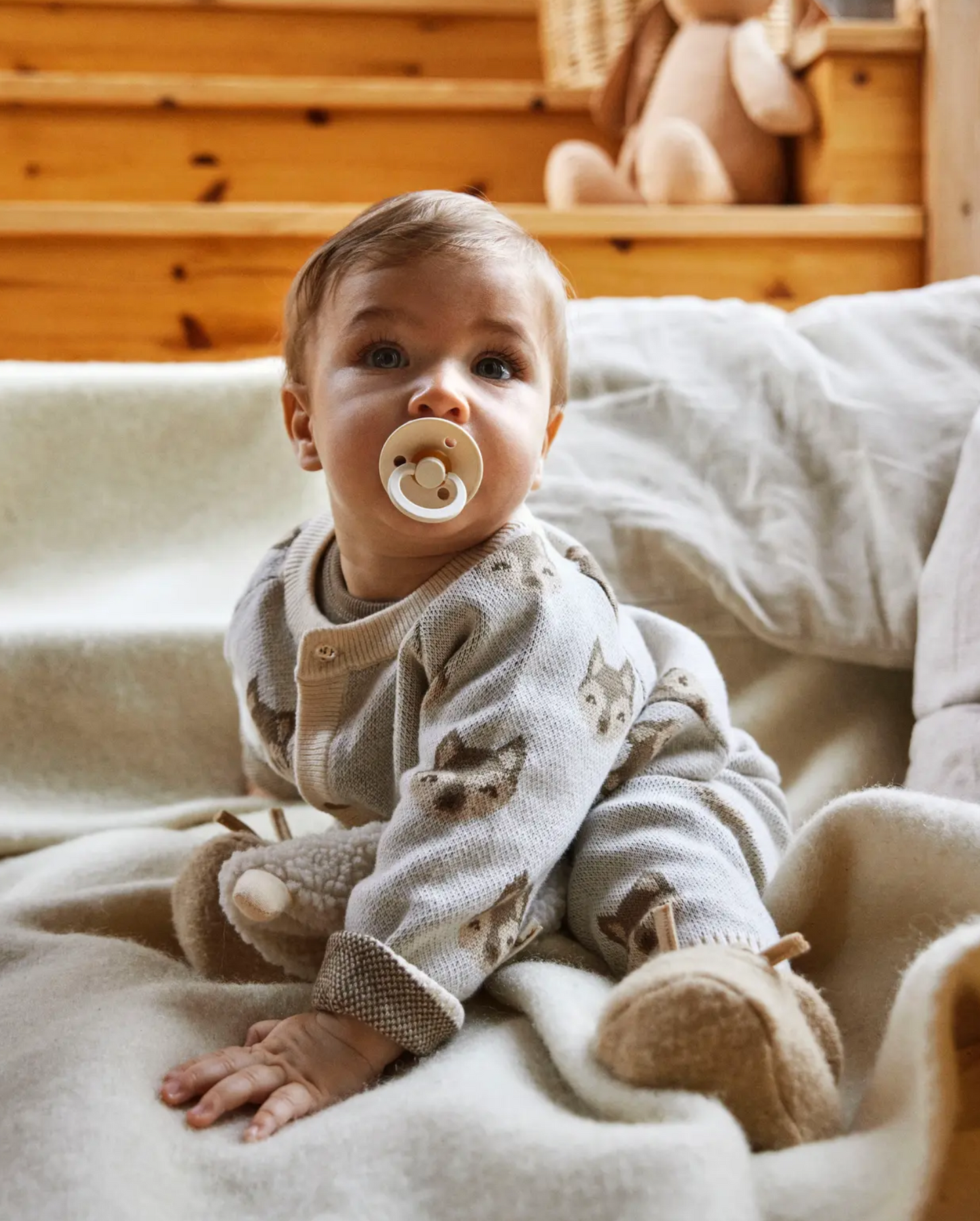 NORMAL PASSFORM BYXOR - NBMLAMOE KNIT PANT LIL - BIRCH