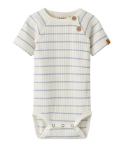 KORTÄRMAD BODY - NBMKAIL SS SLIM BODY LIL NOOS - Coconut Milk ZEN BLUE