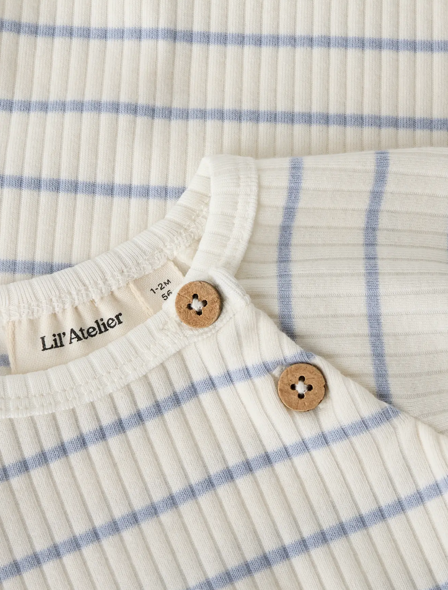 KORTÄRMAD BODY - NBMKAIL SS SLIM BODY LIL NOOS - Coconut Milk ZEN BLUE