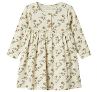 SISTA EXEMPLARET stl.74 - EKOLOGISK BOMULL KLÄNNING M ROSOR