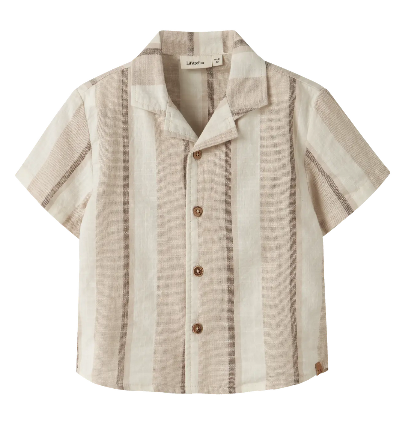 Skjorta 92-128 - NMMFIBERT SS LOOSE SHIRT LIL